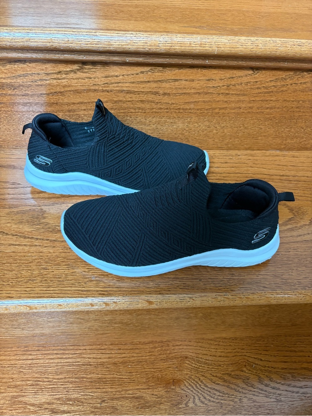 Skechers Ultra Flex 3.0 Black Knit Slip on Sneakers
